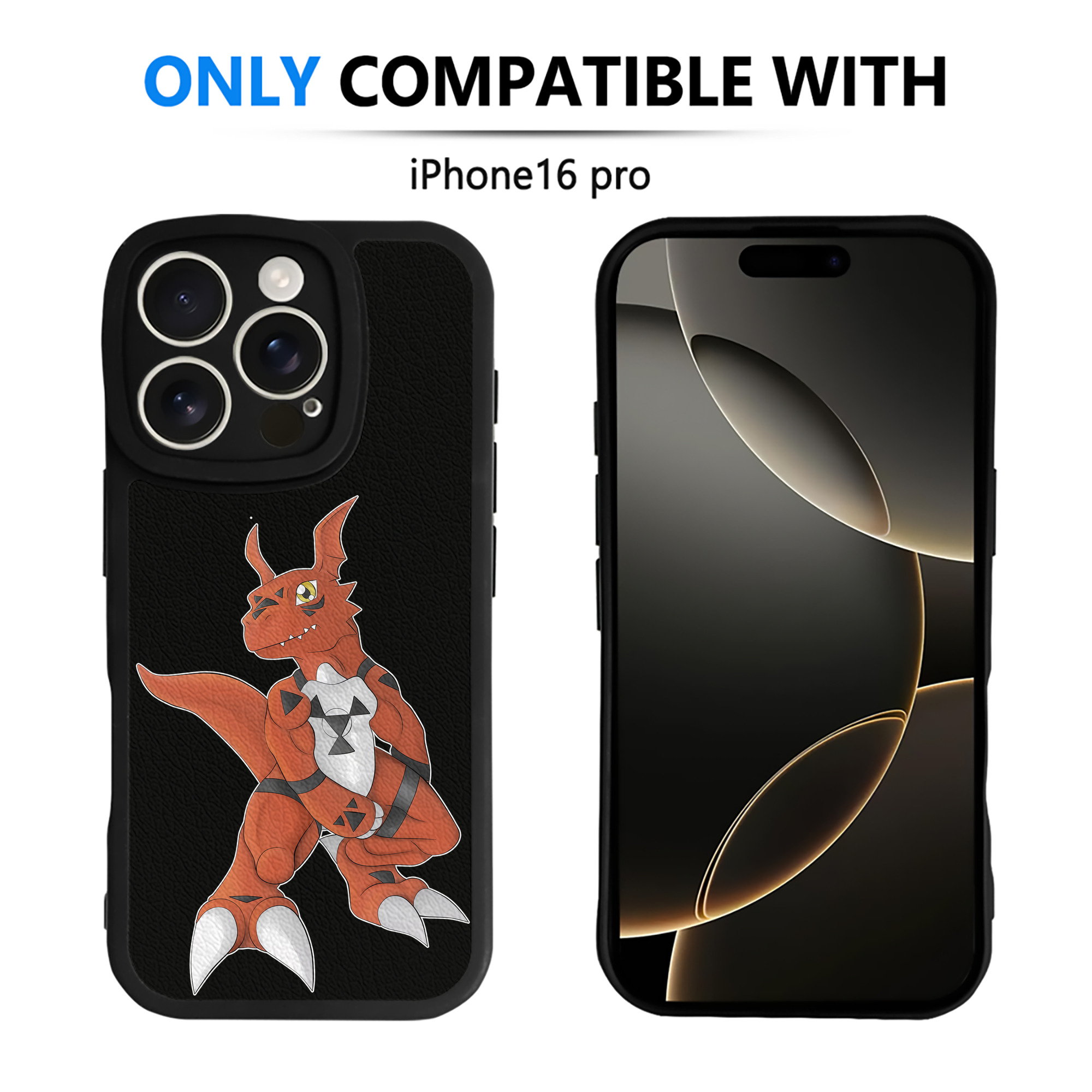 （画像用） Digimon デジタルモンスター/デジモン 【iPhone 16シリーズ対応】シリコンスマホケース（レザー調） 材質：シリコン